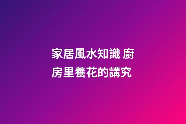 家居風水知識 廚房里養花的講究
